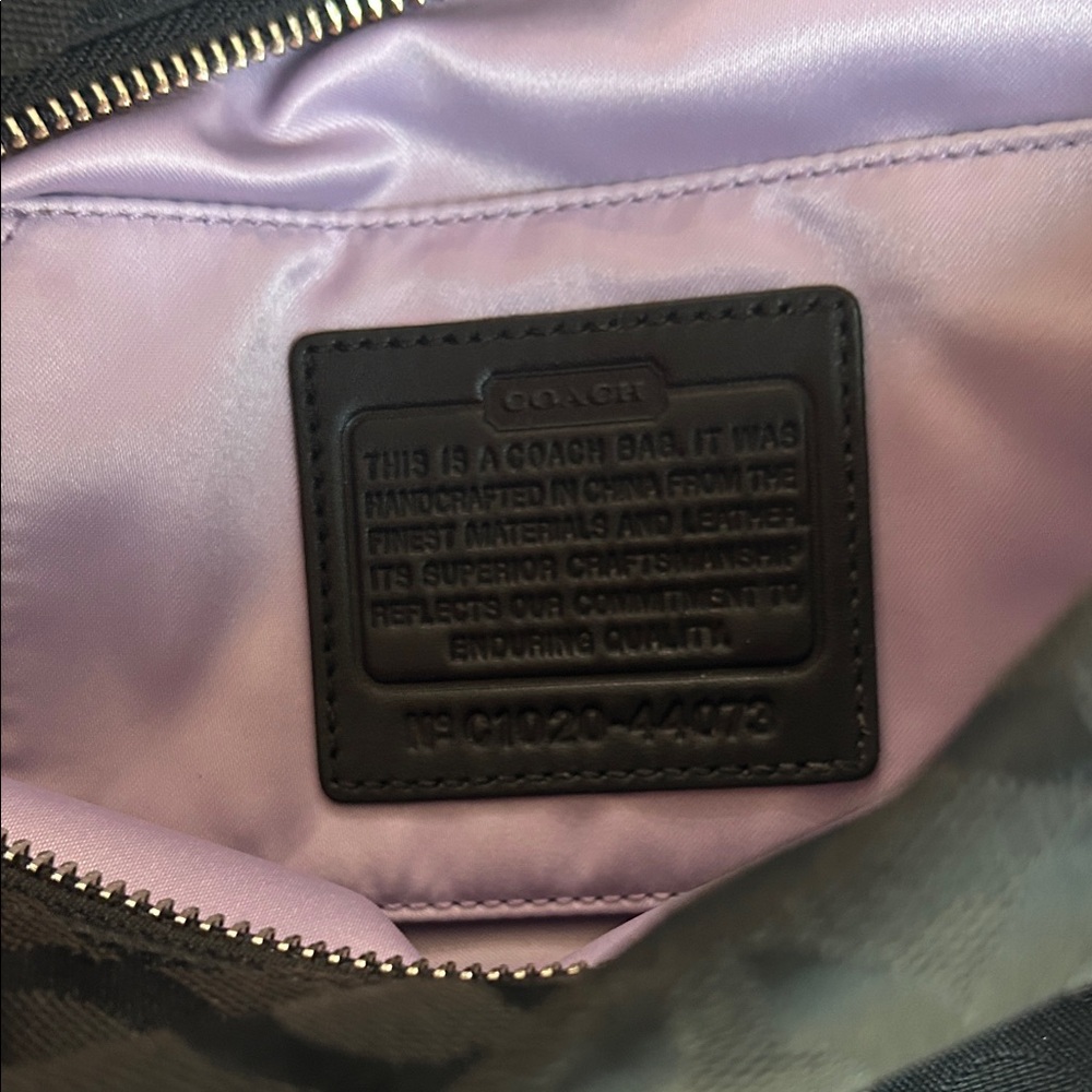 Coach Black Signature Jacquard Shoulder Bag with Silver Charm - Picture 7 of 16